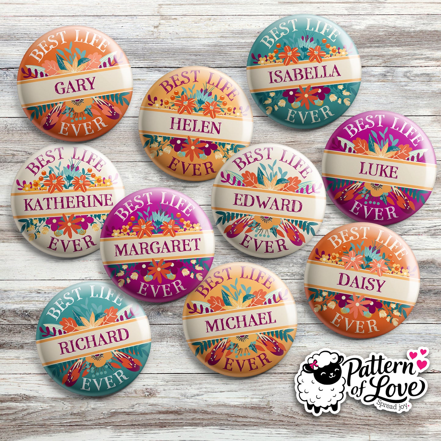 Personalized Bright Floral Name