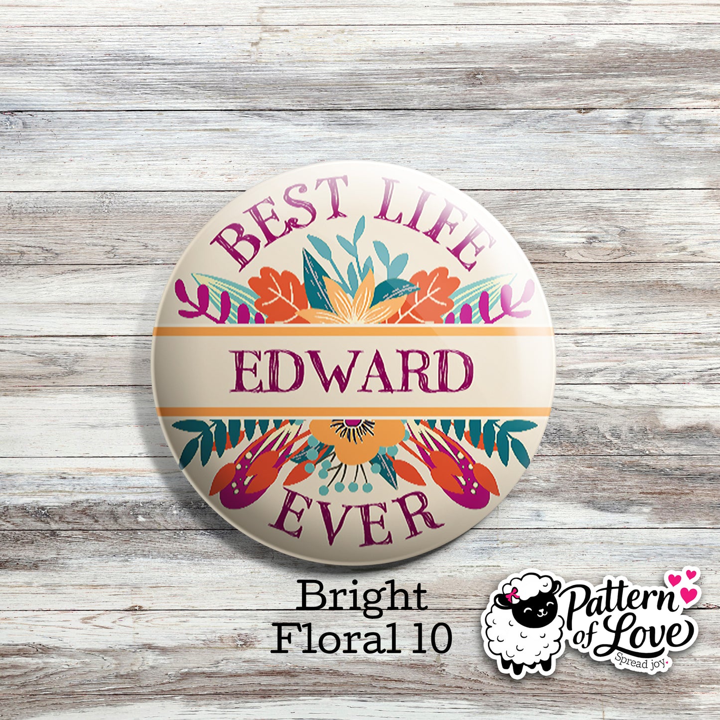 Personalized Bright Floral Name