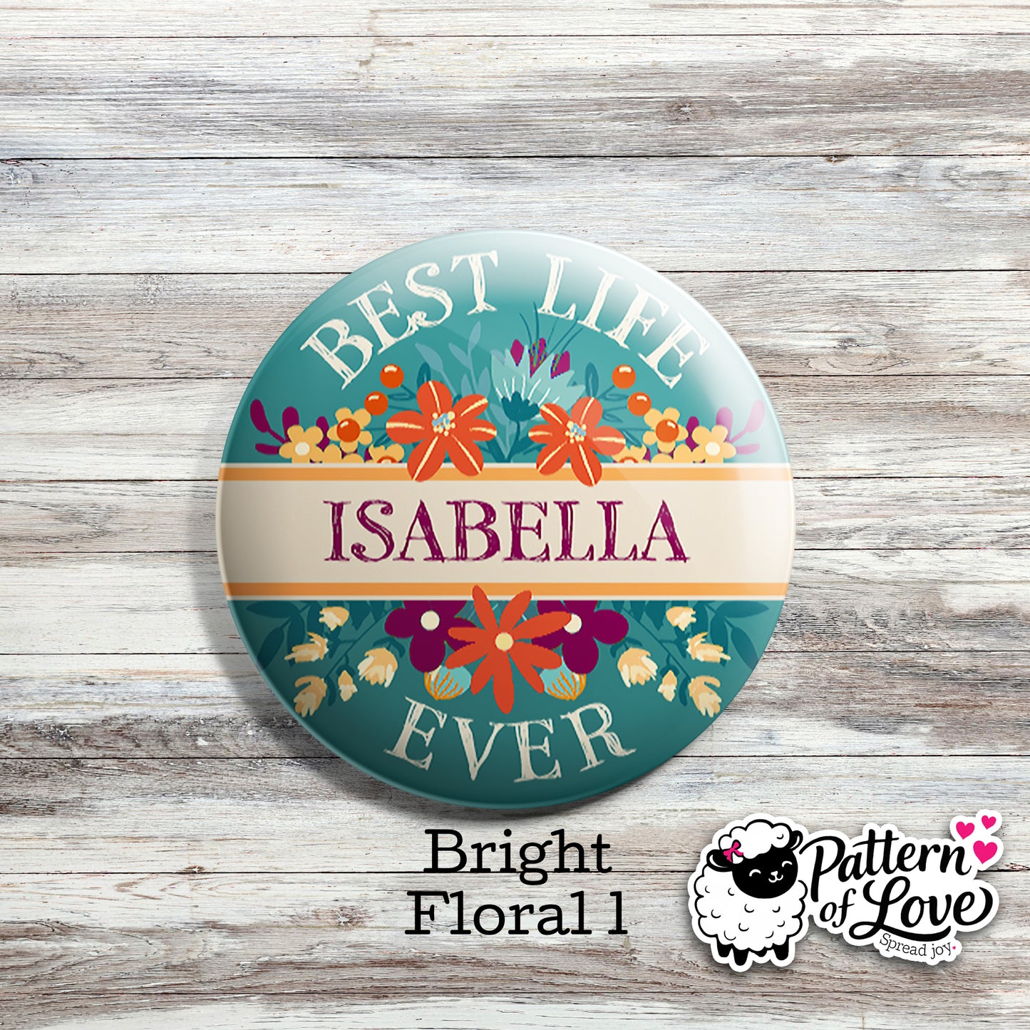 Personalized Bright Floral Name