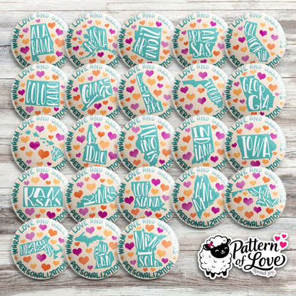 Personalized - Warm Love and Greetings - State Typography