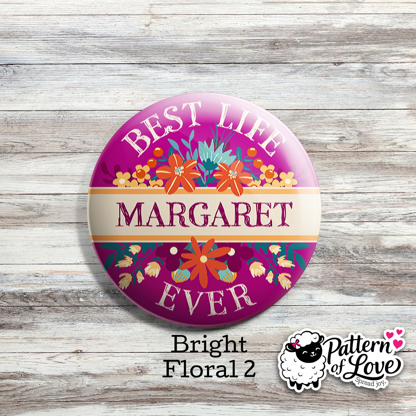 Personalized Bright Floral Name