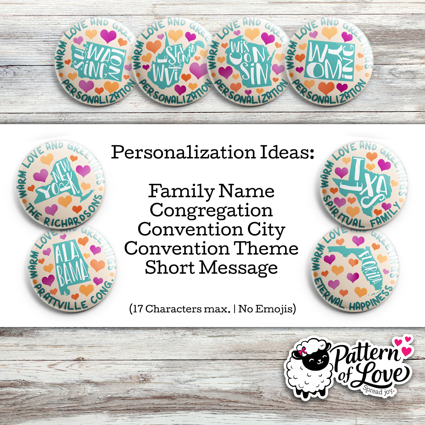 Personalized - Warm Love and Greetings - State Typography