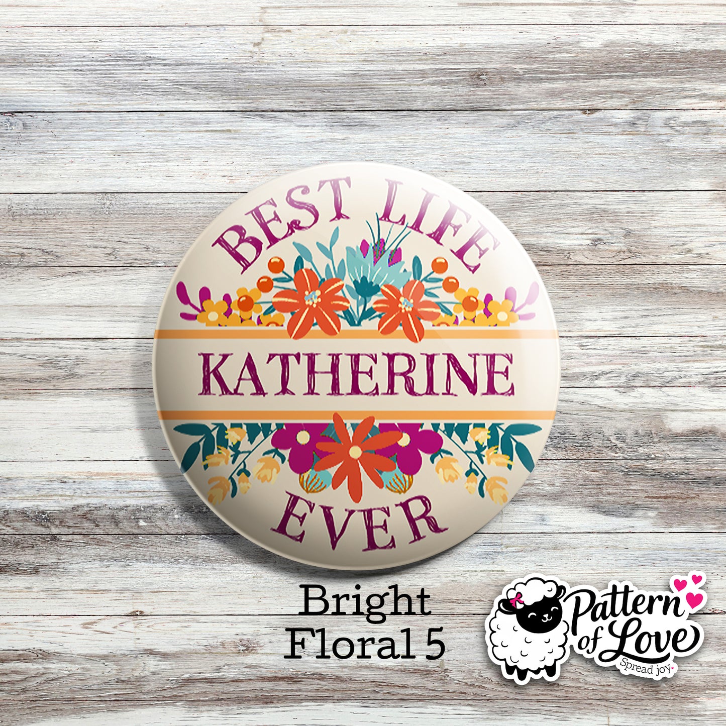 Personalized Bright Floral Name