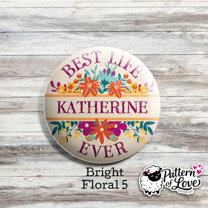 Personalized Bright Floral Name