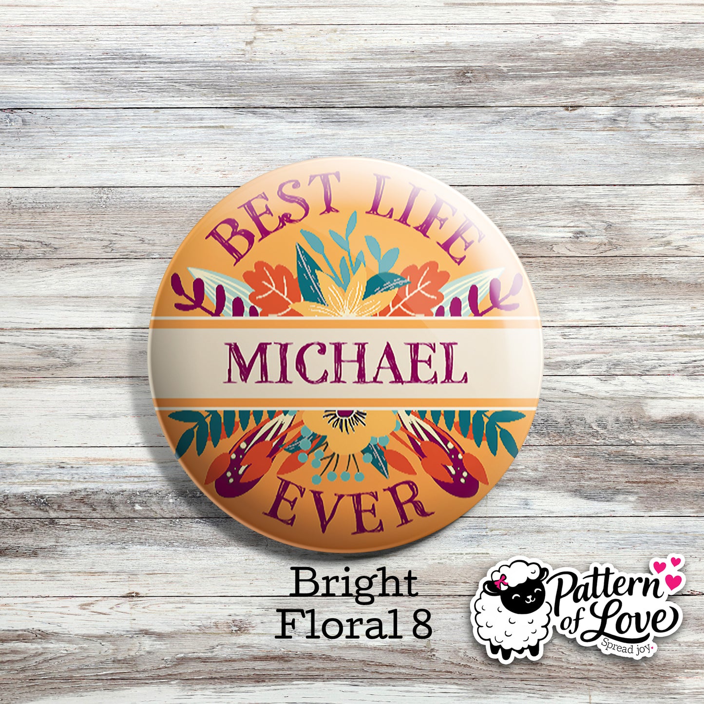 Personalized Bright Floral Name