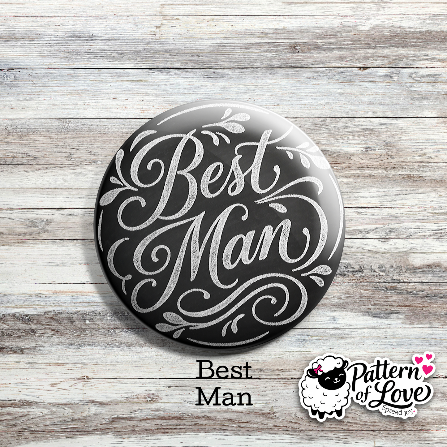 Chalkboard Style Bridal Party Pins