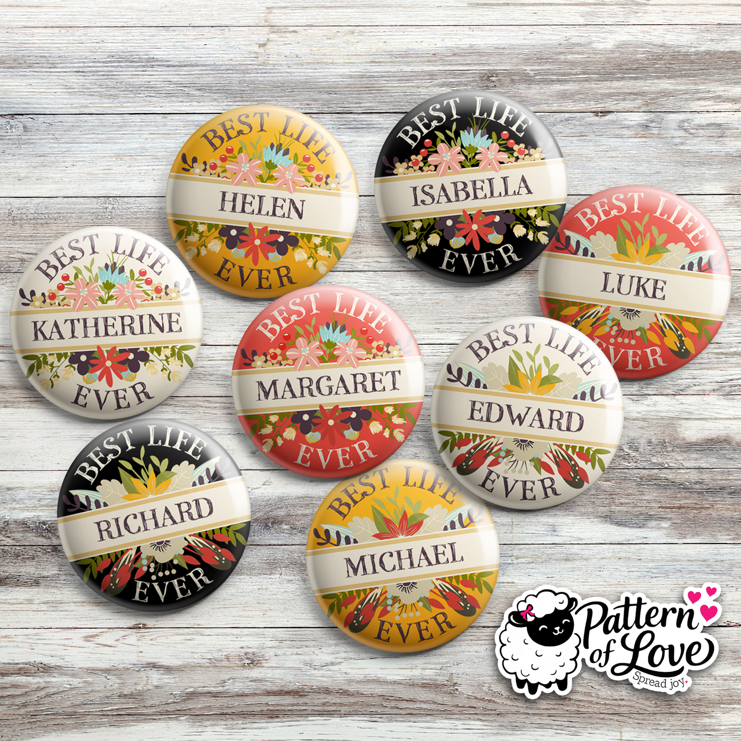 Personalized Bold Floral Name