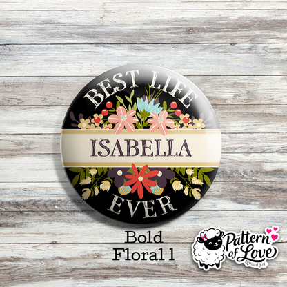 Personalized Bold Floral Name
