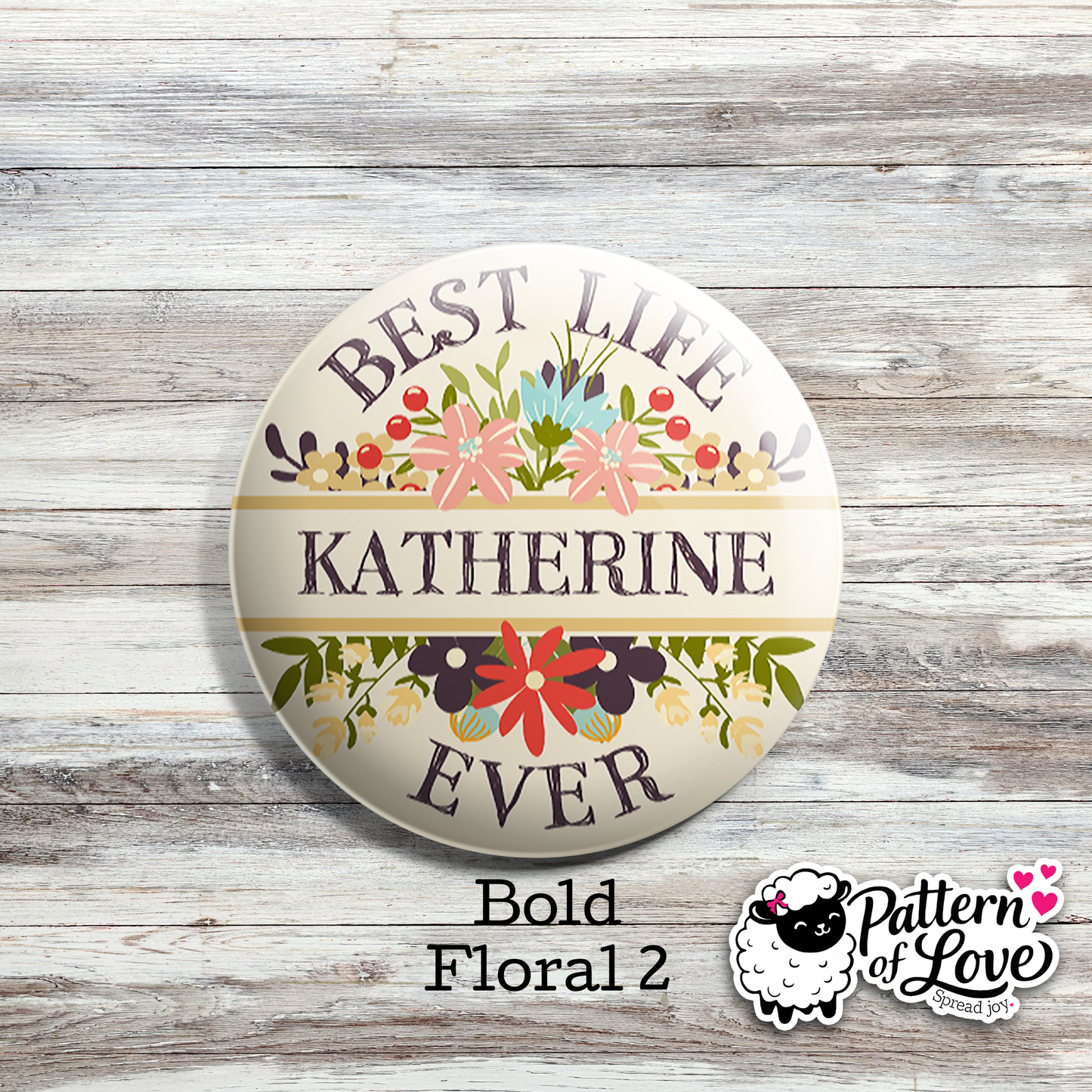 Personalized Bold Floral Name