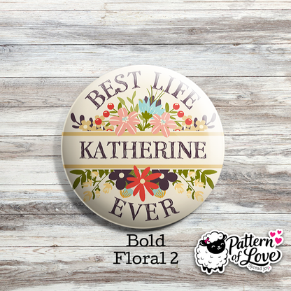 Personalized Bold Floral Name