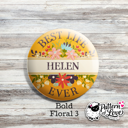 Personalized Bold Floral Name