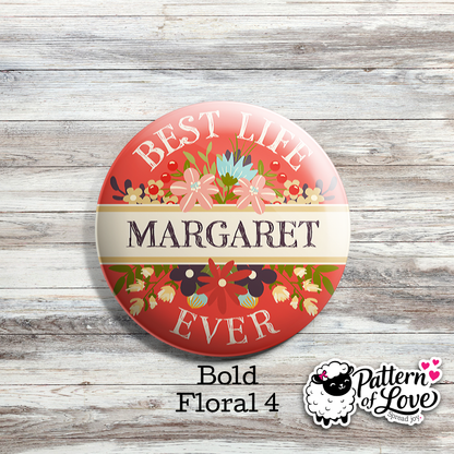 Personalized Bold Floral Name