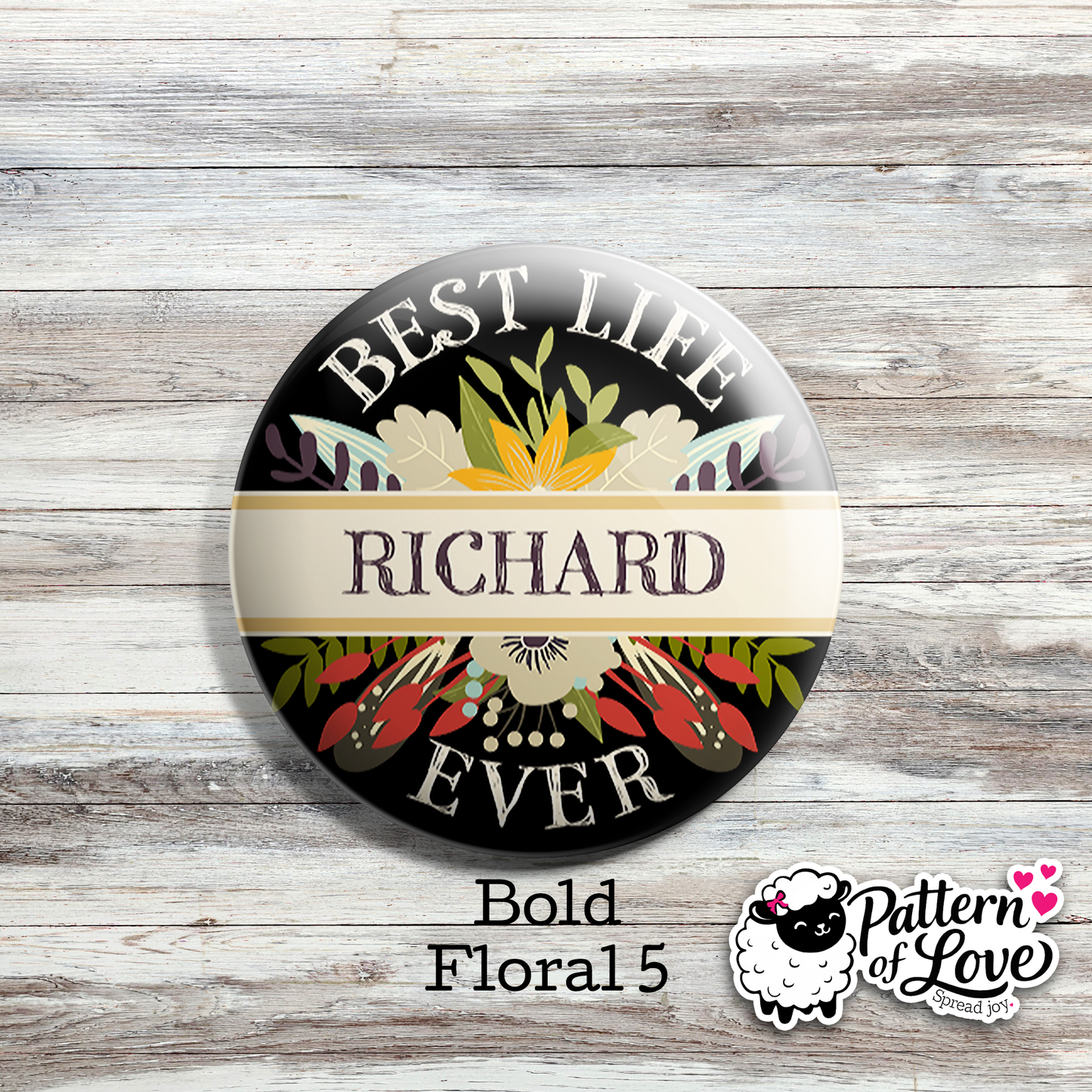 Personalized Bold Floral Name