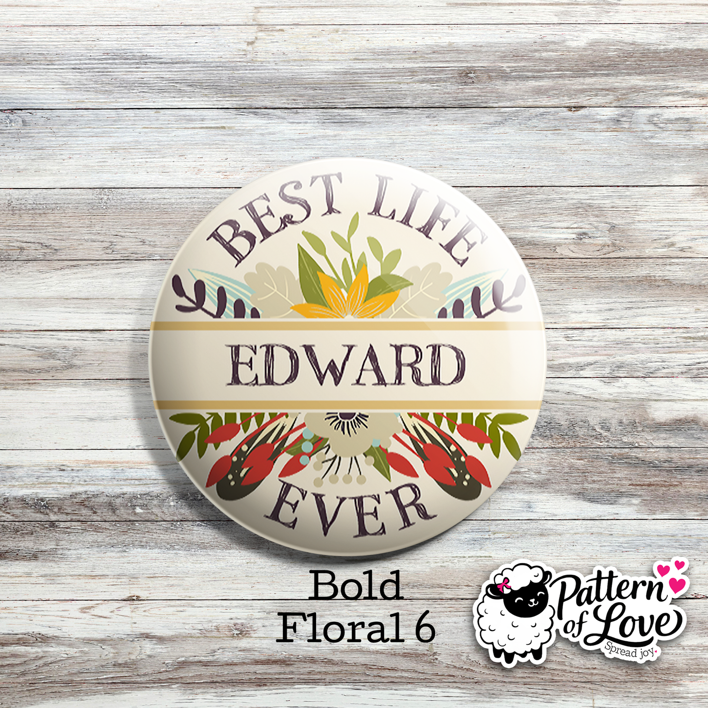 Personalized Bold Floral Name