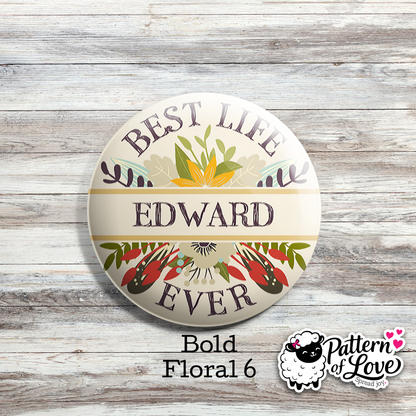 Personalized Bold Floral Name