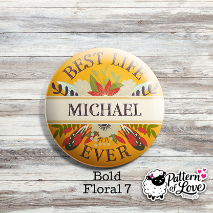 Personalized Bold Floral Name