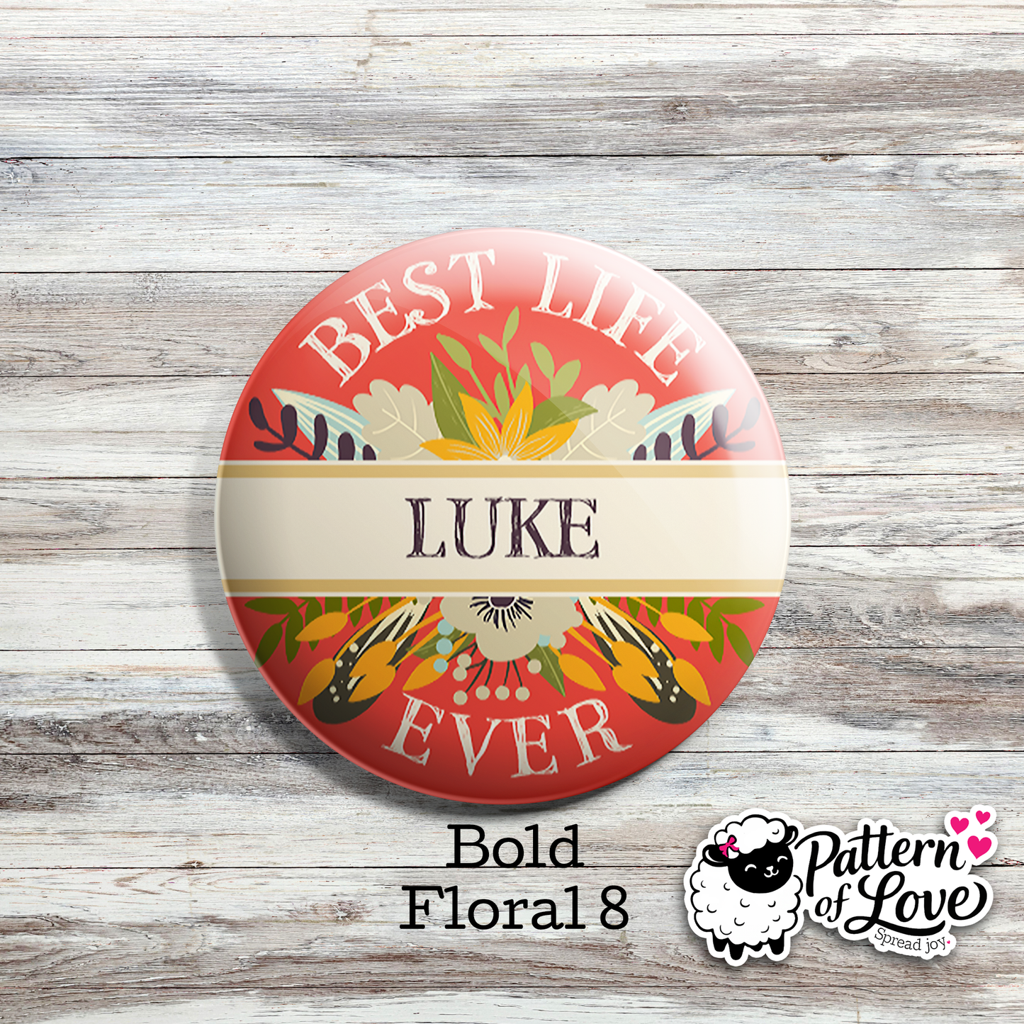 Personalized Bold Floral Name