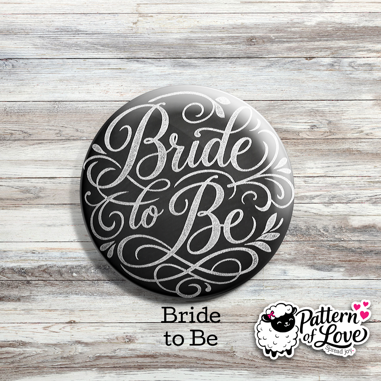 Chalkboard Style Bridal Party Pins