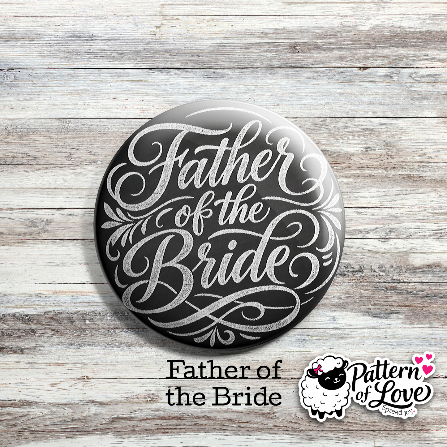 Chalkboard Style Bridal Party Pins