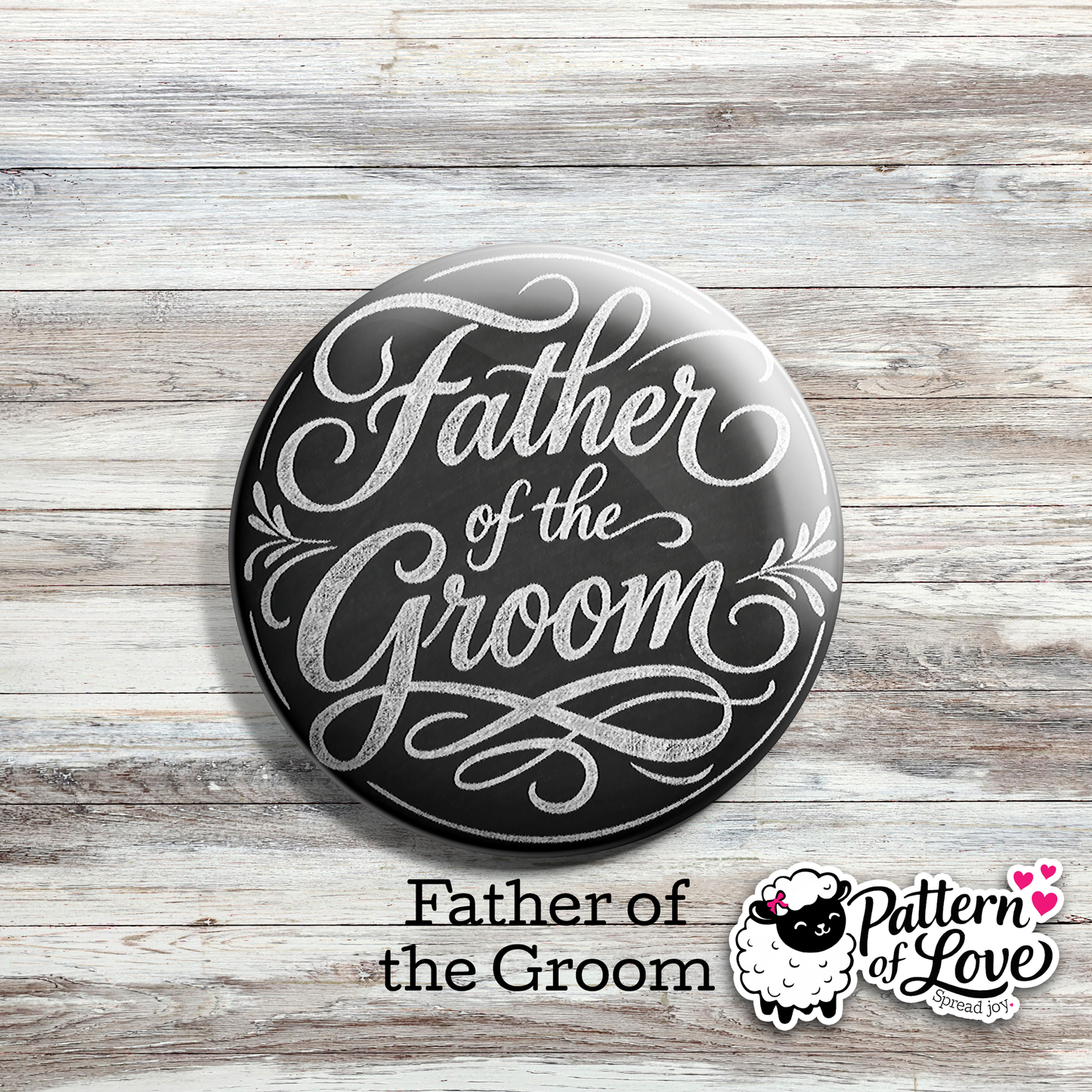 Chalkboard Style Bridal Party Pins