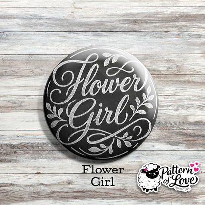 Chalkboard Style Bridal Party Pins