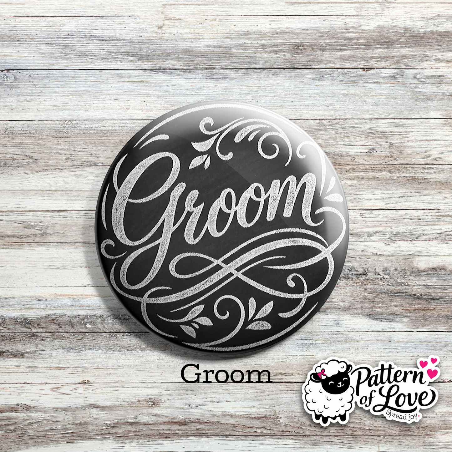 Chalkboard Style Bridal Party Pins