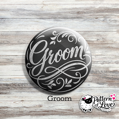 Chalkboard Style Bridal Party Pins