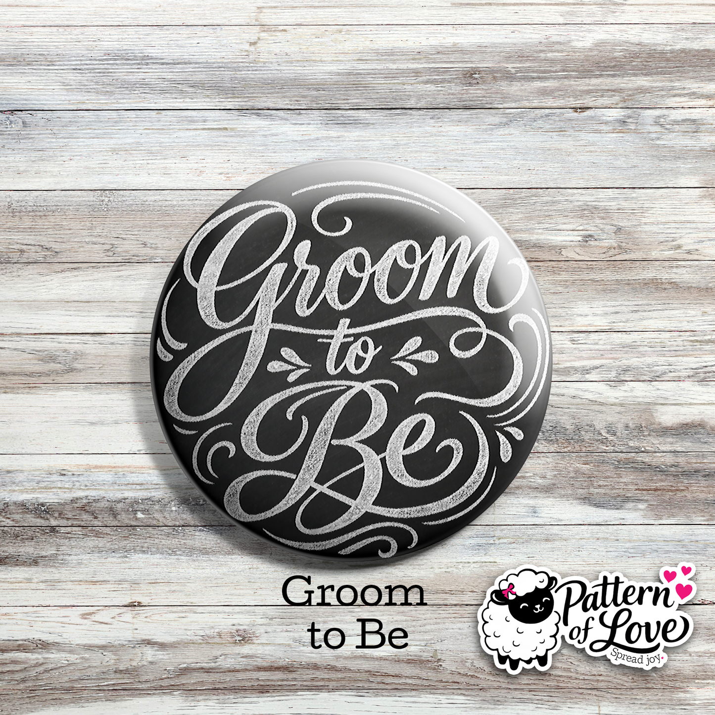 Chalkboard Style Bridal Party Pins