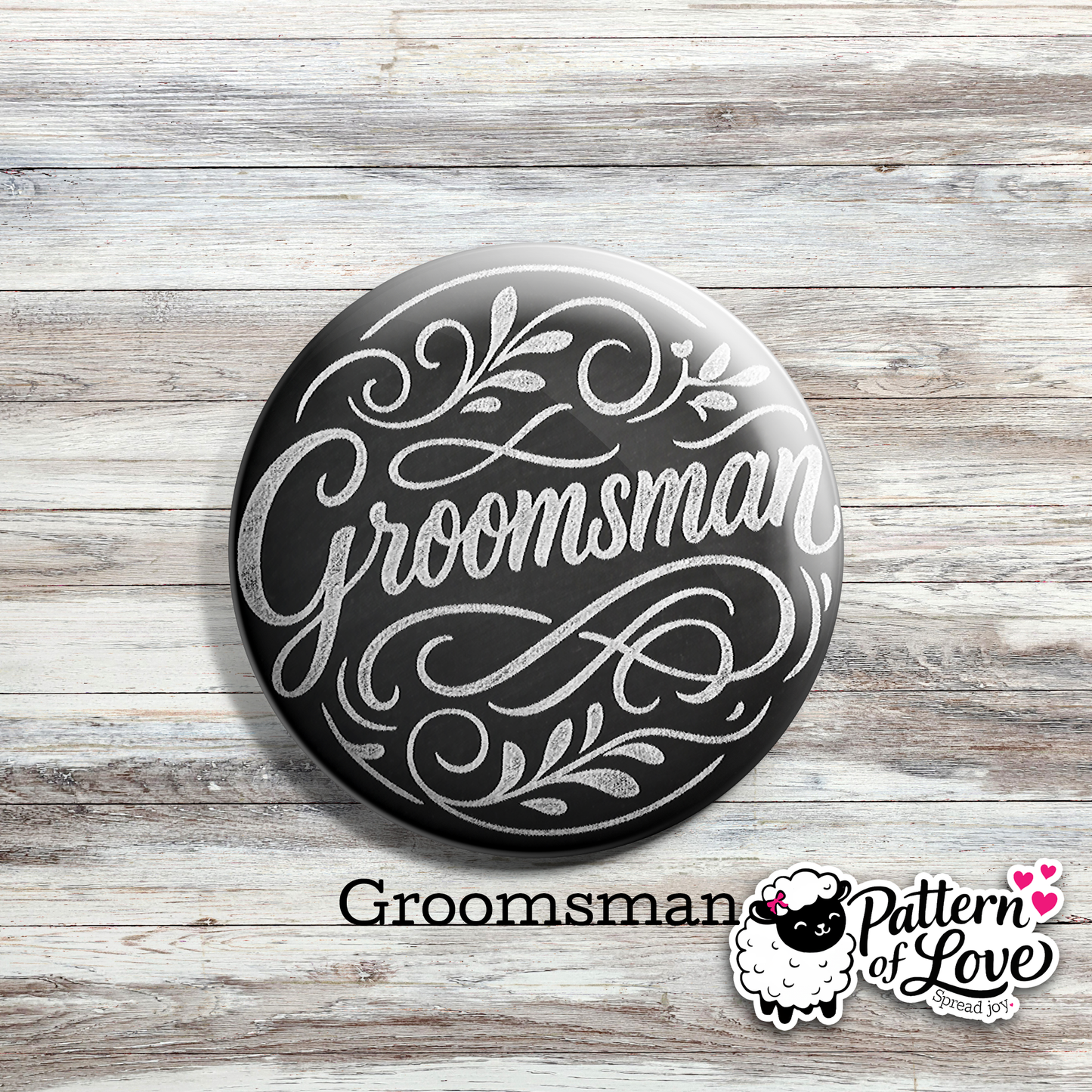 Chalkboard Style Bridal Party Pins