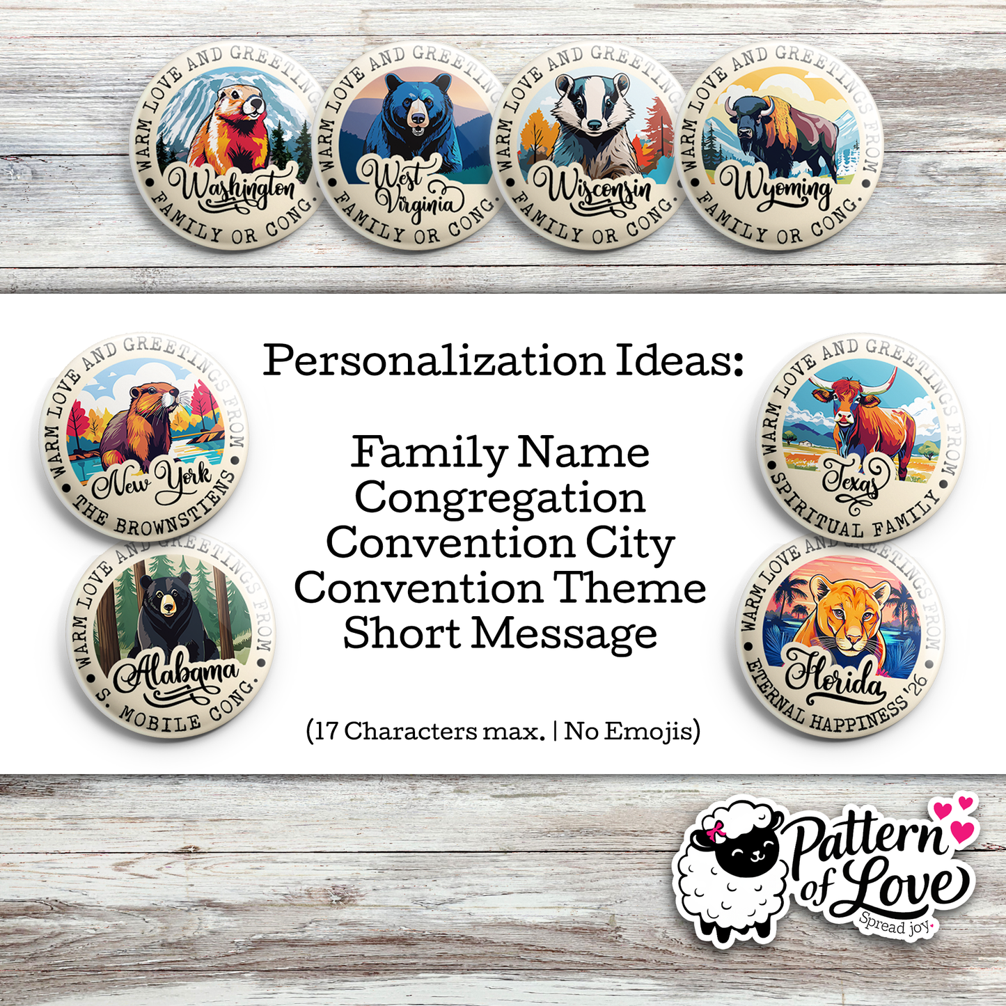 Personalized - Love from State Animal