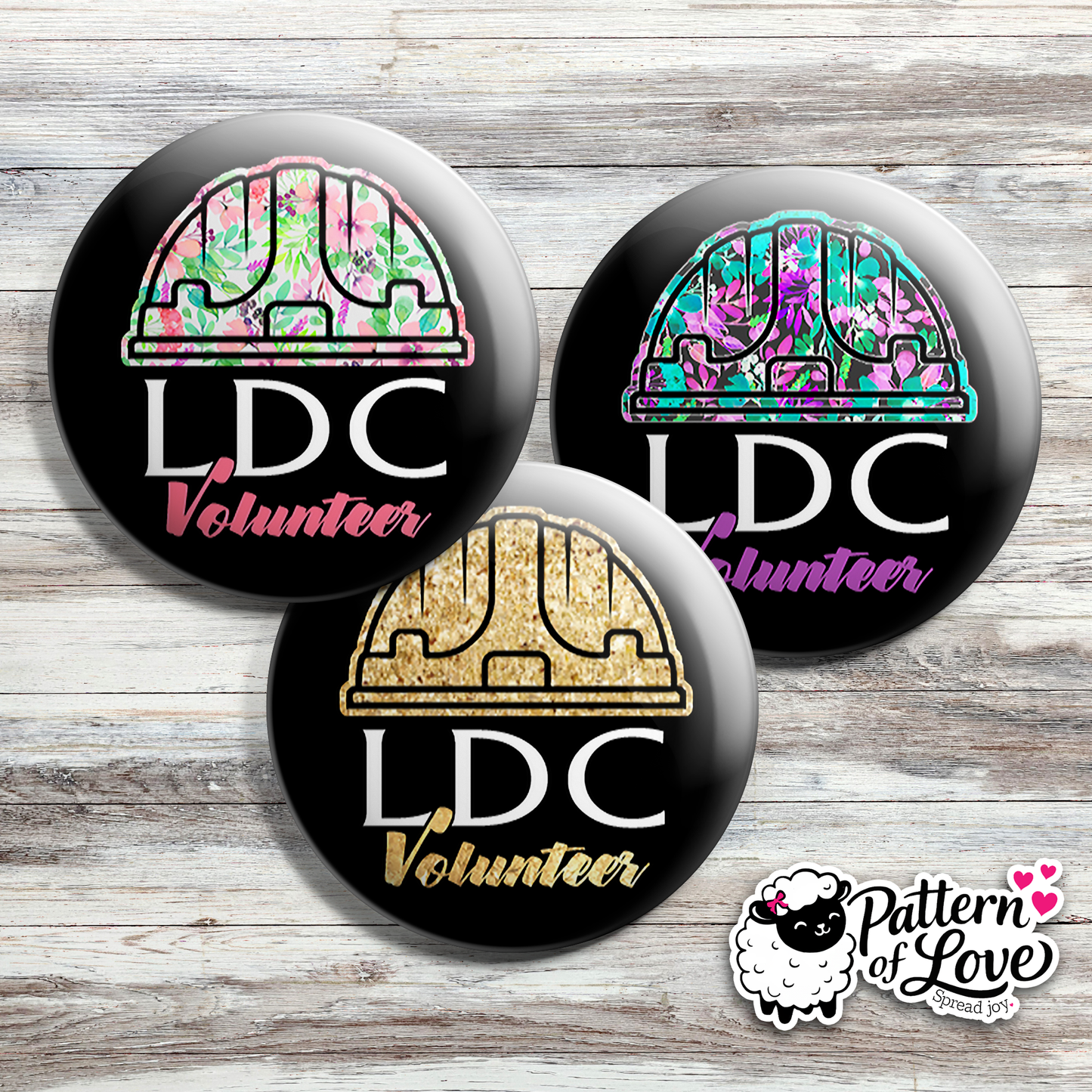 LDC Volunteer - Floral Hard Hat