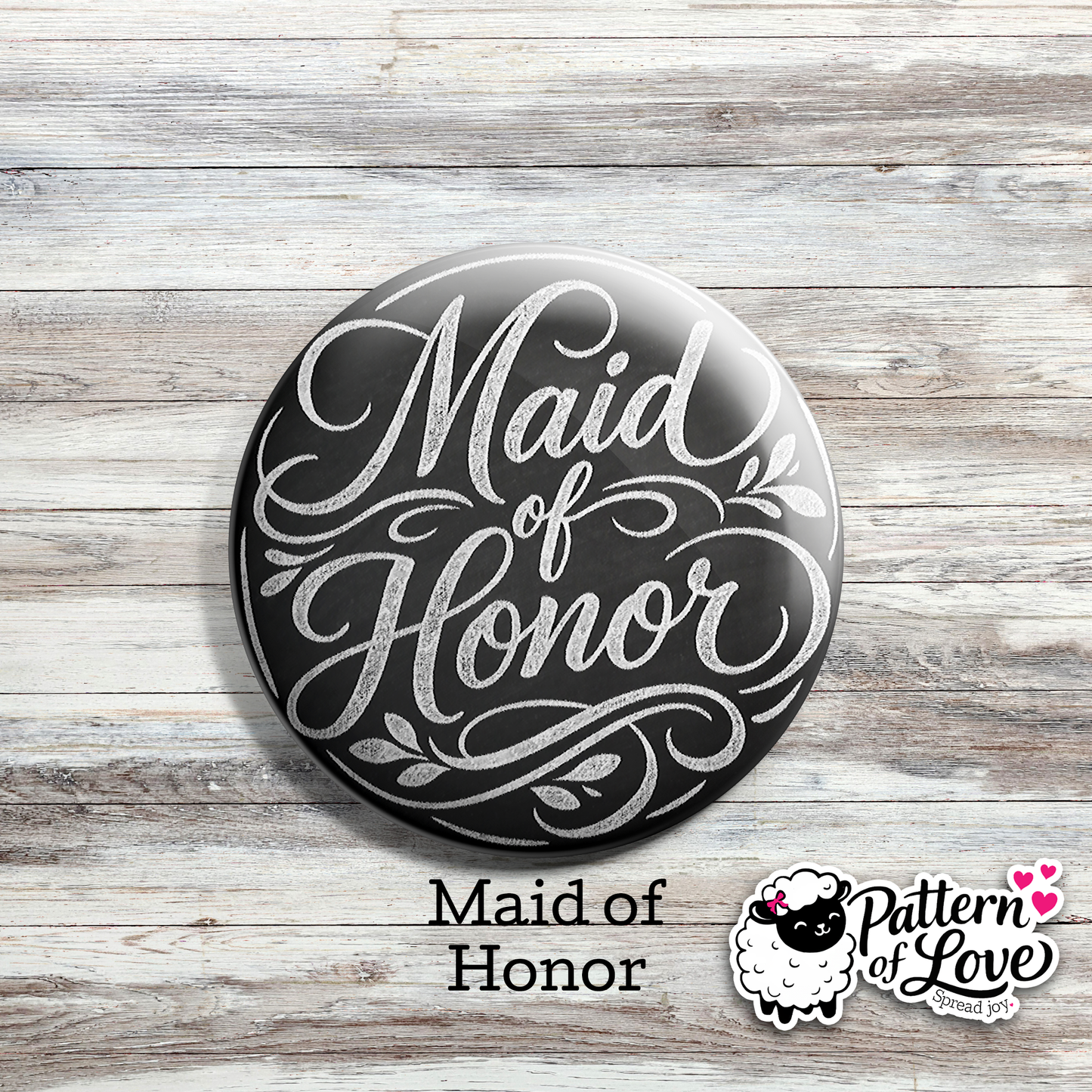 Chalkboard Style Bridal Party Pins