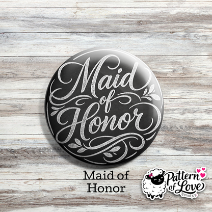 Chalkboard Style Bridal Party Pins