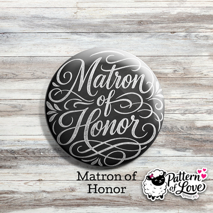 Chalkboard Style Bridal Party Pins