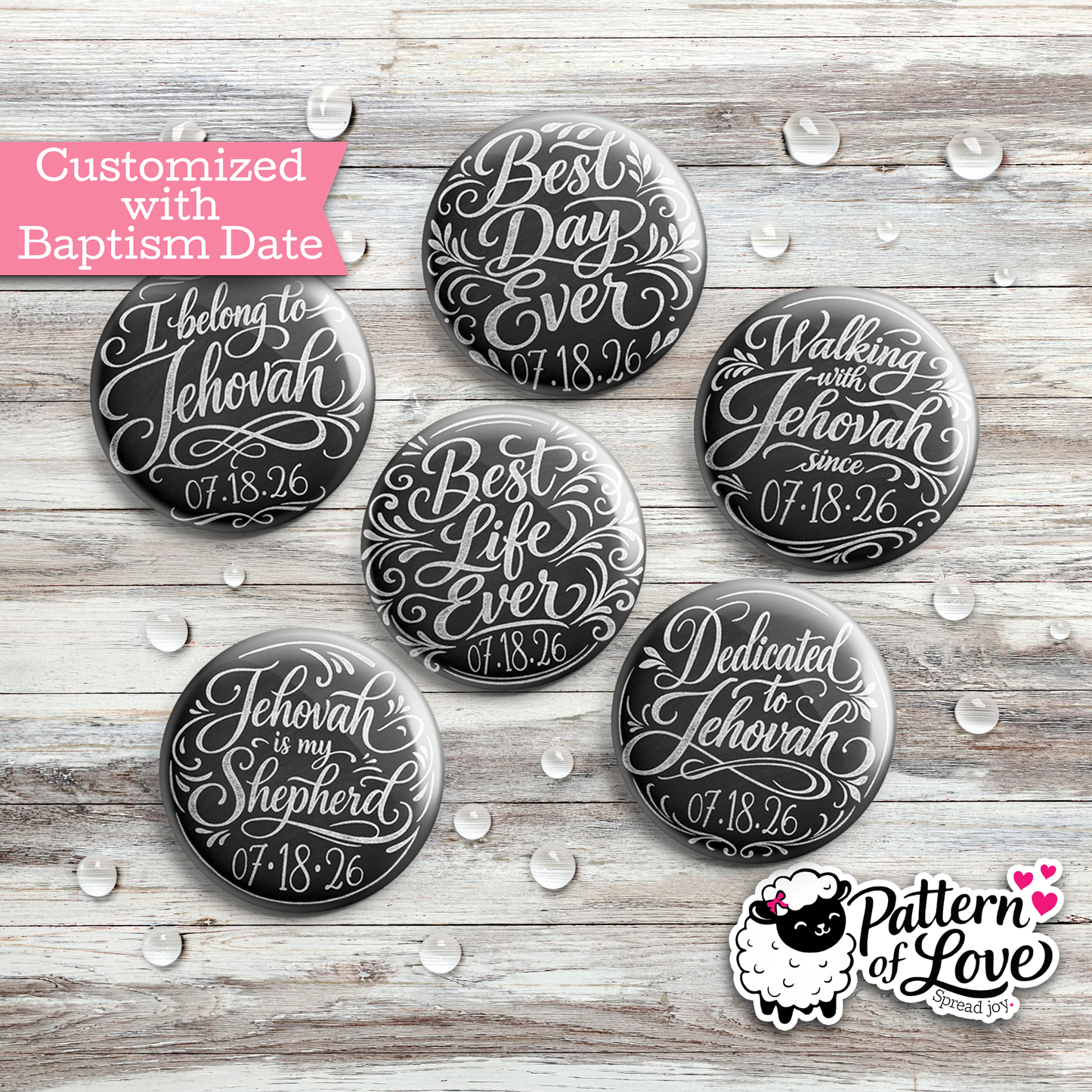 Personalized Chalkboard Style Baptism Gifts