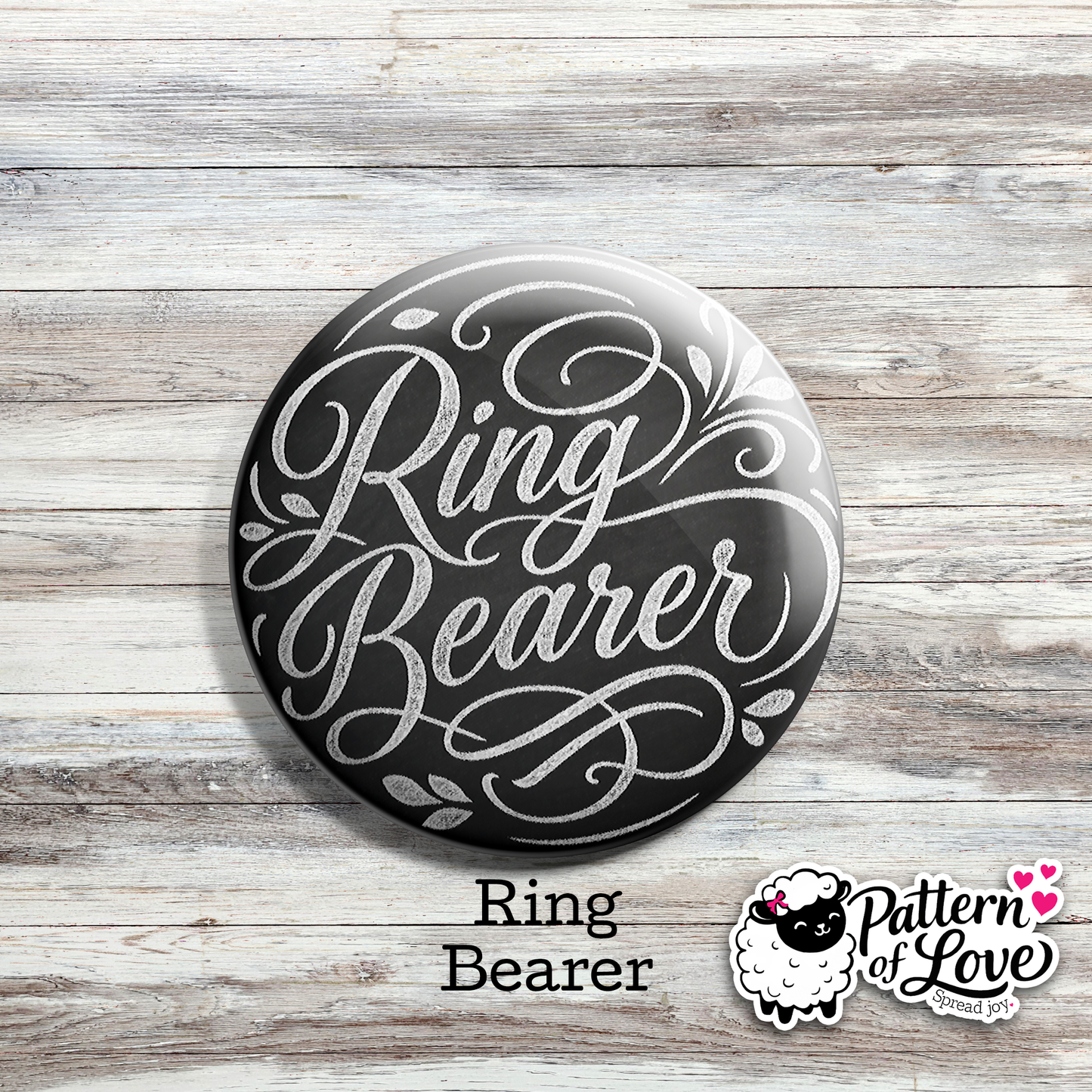 Chalkboard Style Bridal Party Pins